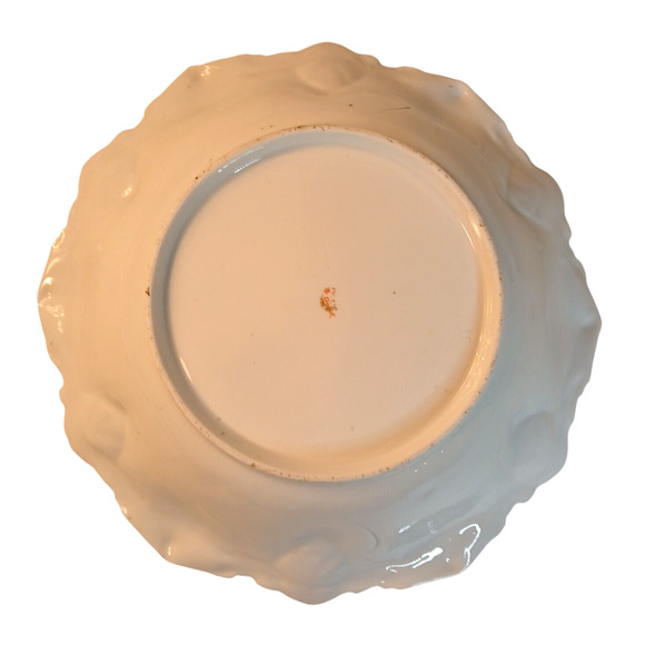 Antique 1900's RS Prussia Porcelain Large Serving Bowl Scroll Mold Pink Roses - Picture 4 of 10